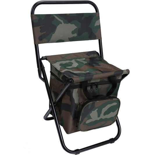 L14052 LEADALLWAY Fishing Chair with Cooler Bag Foldable Compact Fishing Stool