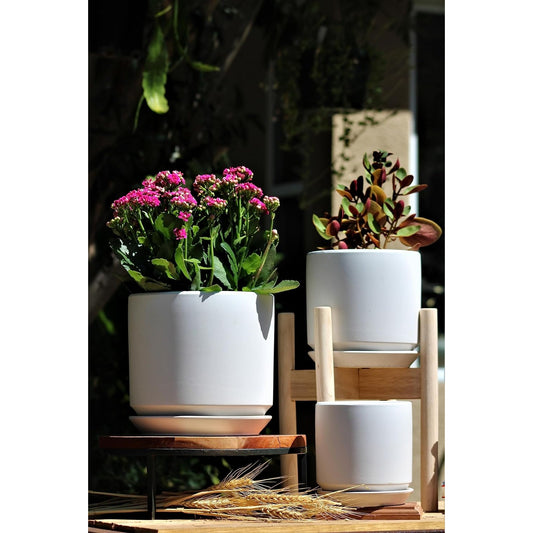 L21409 Ceramic Plant Pots, Set Planter for Indoor Outdoor Plants Flowers - Blue