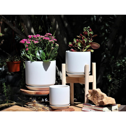 L11408 Ceramic Plant Pots, Set Planter for Indoor Outdoor Plants Flowers - Green