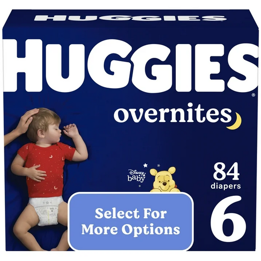 Huggies Overnites Size 6 Overnight Diapers (35+ lbs), 84 Ct (2 Packs of 42)